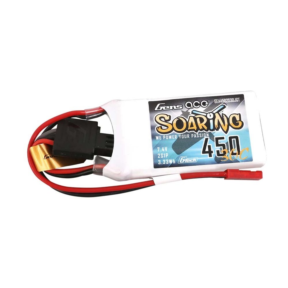 Bateria Lipo Gens ace Soaring 2S 7.4V 450mah 30C JST GE1-0450-2JGT Bateria Lipo Gens ace Soaring 2S 7.4V 450mah 30C JST GE1-0450-2JGT
