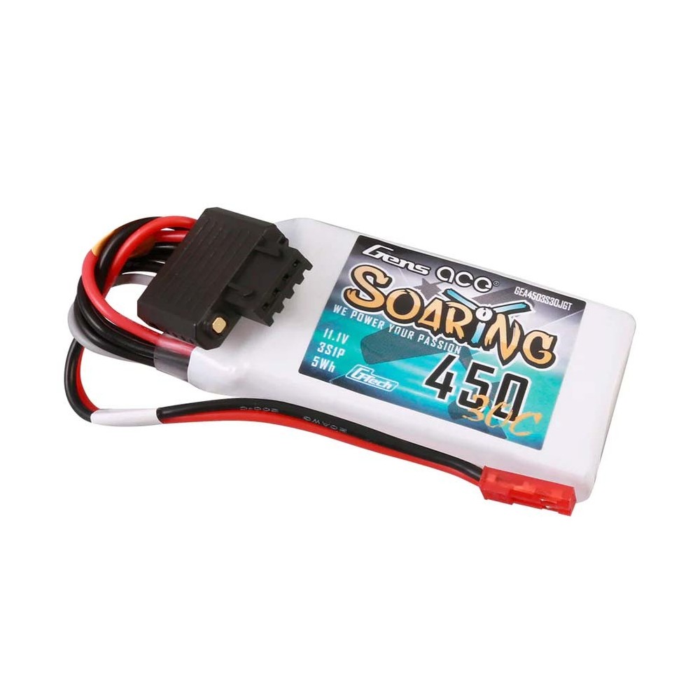 Bateria Lipo Gens ace Soaring 3S 11.1V 450mah 30C JST G-Tech GE1-0450-3JGT Bateria Lipo Gens ace Soaring 3S 11.1V 450mah 30C JST G-Tech GE1-0450-3JGT