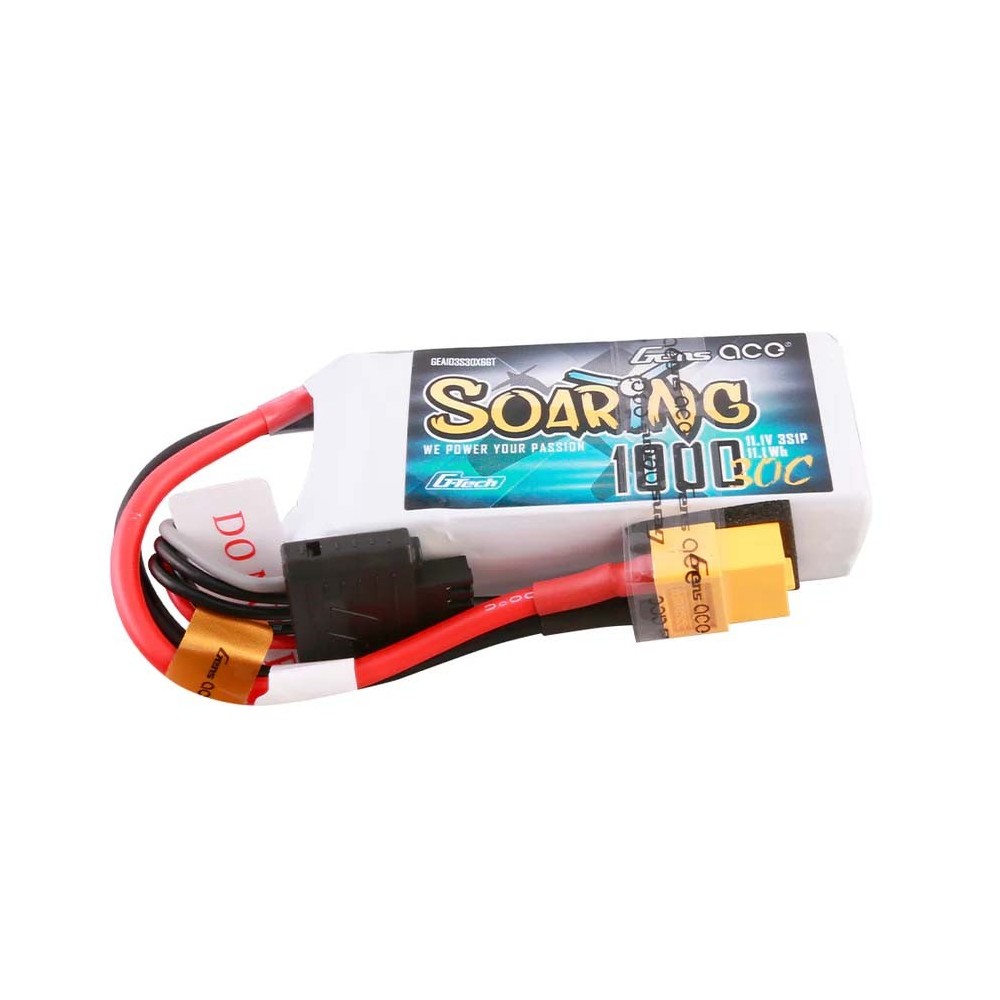 Bateria Gens ace Soaring 3S 11.1V 1000 30C XT60 G-Tech GE1-1000-3X6GT Bateria Gens ace Soaring 3S 11.1V 1000 30C XT60 G-Tech GE1-1000-3X6GT