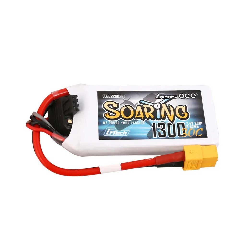 Bateria Lipo Gens ace Soaring 2S 7.4V 1300mah 30C XT60 G-Tech GE1-1300-2X6GT Bateria Lipo Gens ace Soaring 2S 7.4V 1300mah 30C XT60 G-Tech GE1-1300-2X6GT