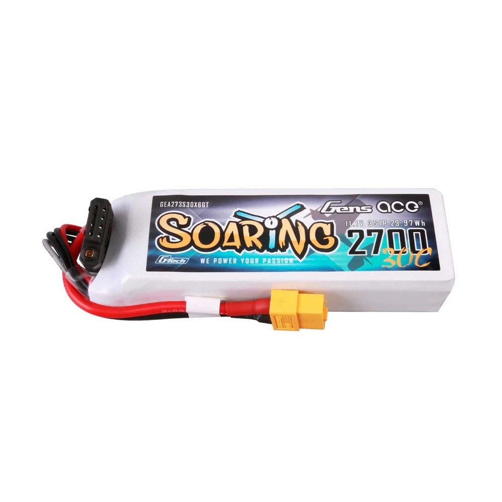 Bateria Lipo Gens Ace Soaring 3S 11.1V 2700mah 30C XT60 G-Tech GE1-2700-3X6GT Bateria Lipo Gens Ace Soaring 3S 11.1V 2700mah 30C XT60 G-Tech GE1-2700-3X6GT