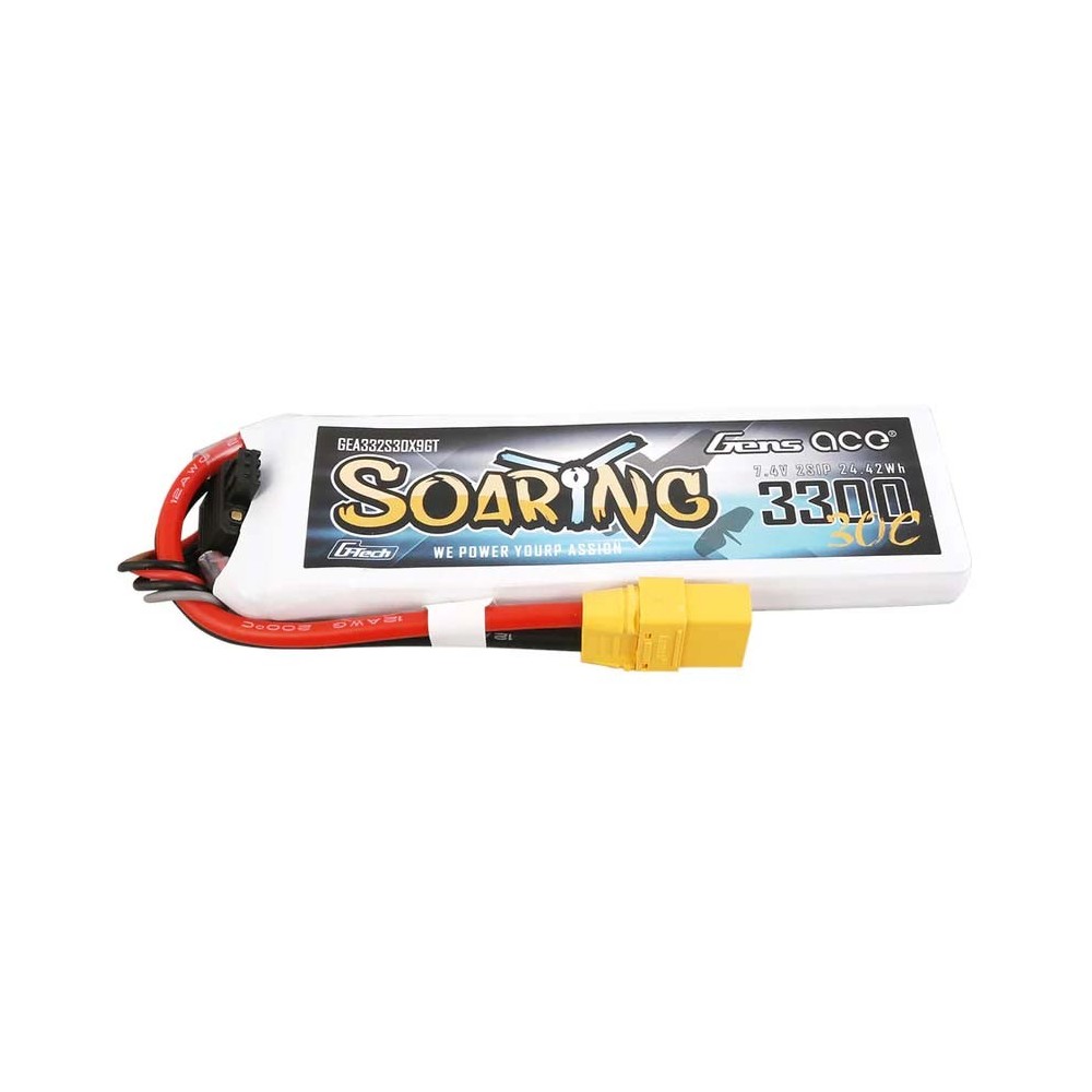 Bateria Lipo Gens Ace Soaring 2S 7.4V 3300mah 30C XT90 GT GE1-3300-2X9GT