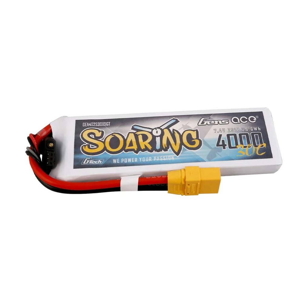 Bateria Lipo Gens Ace Soaring 2S 7.4V 4000mah 30C XT90 GT GE1-4000-2X9GT Bateria Lipo Gens Ace Soaring 2S 7.4V 4000mah 30C XT90 GT GE1-4000-2X9GT