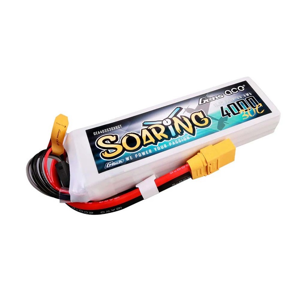 Bateria Lipo Gens Ace Soaring 3S 11.1V 4000mah 30C XT90 GT GE1-4000-3X9GT Bateria Lipo Gens Ace Soaring 3S 11.1V 4000mah 30C XT90 GT GE1-4000-3X9GT