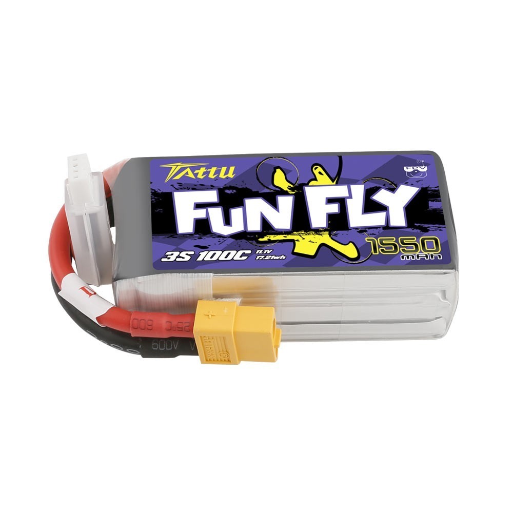 Bateria Lipo Gens Ace Tattu FunFly 3S 11.1V 1550mah100C XT60 GE1TA-1550-3X6 Bateria Lipo Gens Ace Tattu FunFly 3S 11.1V 1550mah100C XT60 GE1TA-1550-3X6