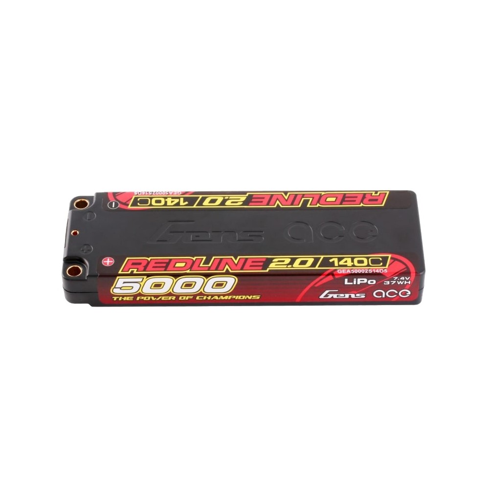 Bateria Lipo Gens Ace Redline 2.0 Low Profile 2S HV 7.6V 140C 5000mah GEA50002S14D5