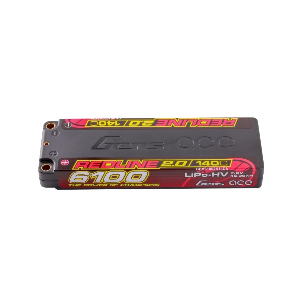 Bateria Lipo Gens Ace Redline 2.0 Low Profile 2S HV 7.6V 140C 6100mah GEA61002S14D5