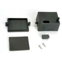 Caja del receptor con acceso a cristal, tapón de goma y espuma adhesiva de chasis Traxxas TRX4924