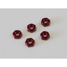Tuercas aluminio rojo M3x2.4 mm Kyosho