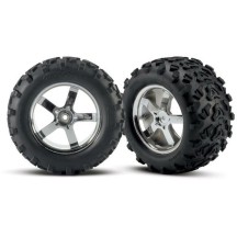 Ruedas montadas pegadas cromadas Hurricane Traxxas