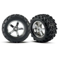 Ruedas montadas y pegadas con llantas cromadas Hurricane Traxxas TRX4973R