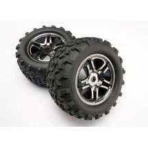 Ruedas montadas radios divididos negras Traxxas