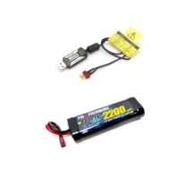 COMBO Cargador USB 1.0A - Batteria 7.2V 2200 (72204+PP2-2200D) Deans K.72204-2200