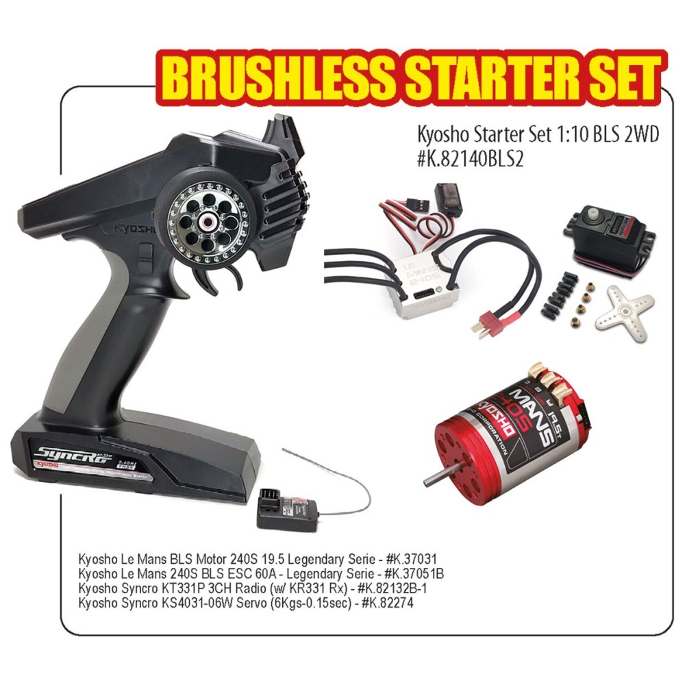 Kyosho Starter Set 1:10 BLS 2WD (KT331-37031-37051B-HD3001HB) K.82140BLS2 Kyosho Starter Set 1:10 BLS 2WD (KT331-37031-37051B-HD3001HB) K.82140BLS2