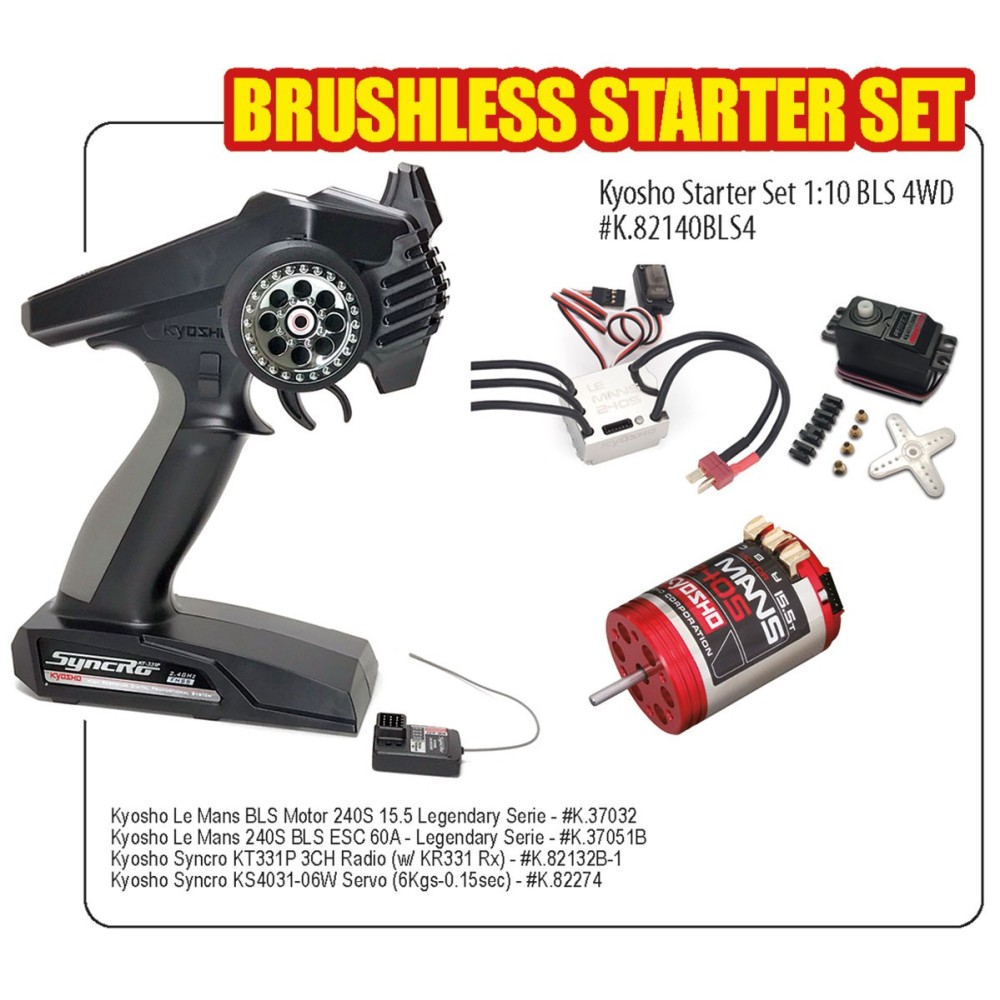 Kyosho Starter Set 1:10 BLS 4WD (KT331-37034-37051B-HD3001HB) K.82140BLS4 Kyosho Starter Set 1:10 BLS 4WD (KT331-37034-37051B-HD3001HB) K.82140BLS4