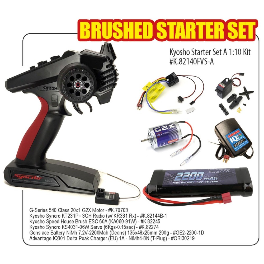 Pack iniciación FVS A 1:10 con cargador EU Kyosho K.82140FVS-A Pack iniciación FVS A 1:10 con cargador EU Kyosho K.82140FVS-A