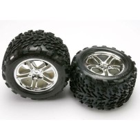 Ruedas montadas y pegadas cromo partidas blancas 3.8 Traxxas TRX5174