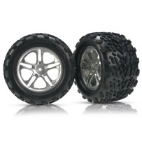 Ruedas montadas y pegadas satinadas radio partido blancas 3.8 Traxxas TRX5174A