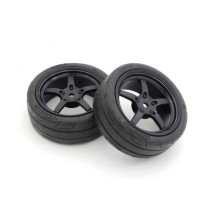 Neumaticos FZ02 5-Spoke Black 1:10 Fazer 2.0 (2) Medium K.FATH705BKM