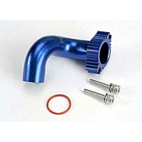Colector de aluminio anodizado azul para motor con tubo de escape trasero Traxxas TRX5287