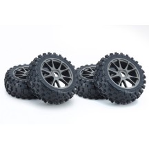 Neumaticos Mont.-Pegados Kyosho Inferno Neo 3.0 Readyset (4) Gun Meta K.IFTH004GMKC