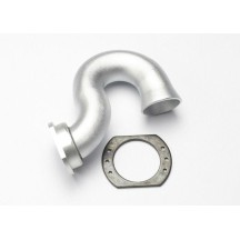 Colector de escape de aluminio anodizado plateado con resorte Traxxas TRX5340X