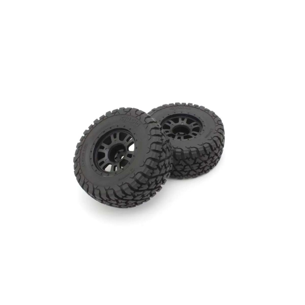 Ruedas montadas y pegadas llantas negras 2,4" Toyota Tacoma Kyosho K.KBTH002BK