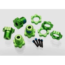 Traxxas Wheel hubs splined 17mm (green-anodized) (4) wheel nuts TRX5353G
