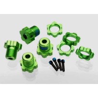 Cubos de rueda estriados anodizado verde con tuercas Traxxas TRX5353G
