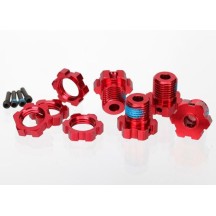 Cubos de rueda estriados anodizado rojo con tuercas Traxxas TRX5353R