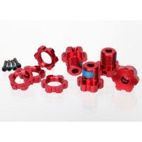 Cubos de rueda estriados anodizado rojo con tuercas Traxxas TRX5353R