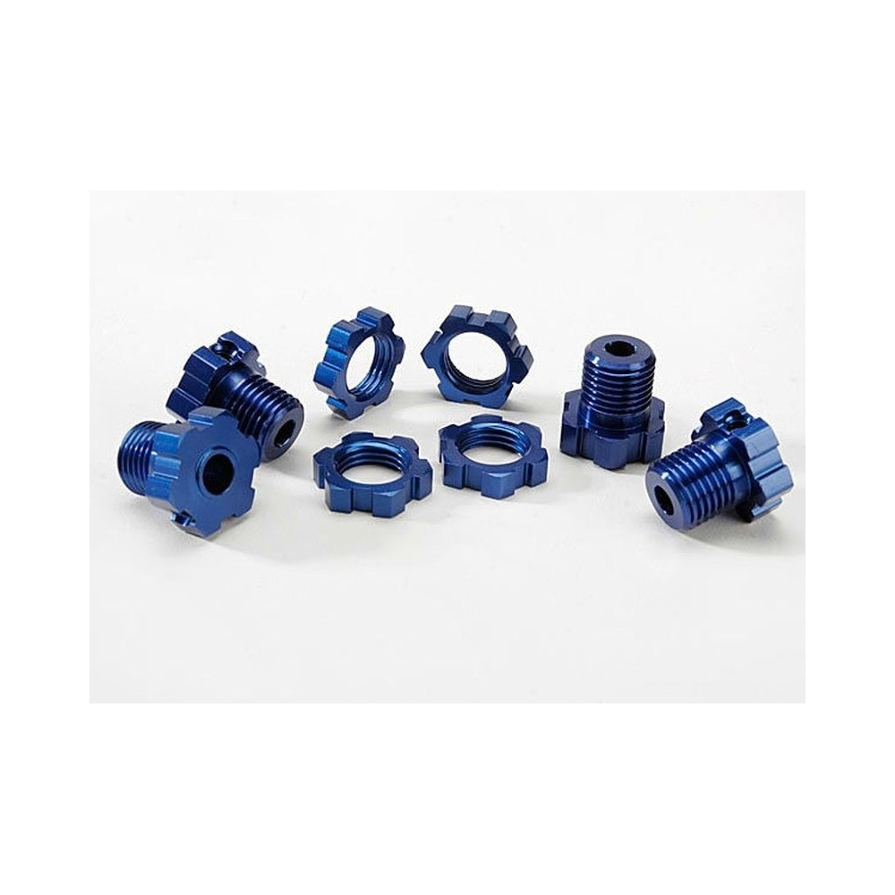 Traxxas Wheel hubs splined 17mm (blue-anodized) (4) TRX5353X Traxxas Wheel hubs splined 17mm (blue-anodized) (4) TRX5353X