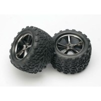 Ruedas montadas y pegadas 3.8 Gemini cromo negro Traxxas TRX5374A