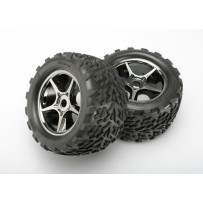 Ruedas montadas y pegadas 3.8 Gemini cromo negro Traxxas TRX5374X