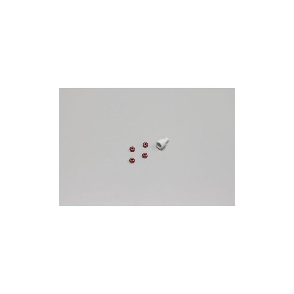 Tuercas de rueda Aluminio Kyosho Mini-Z (4) Rojas K.MZW13R