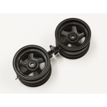 Llantas cinco radios negras Kyosho Optima 1.7"