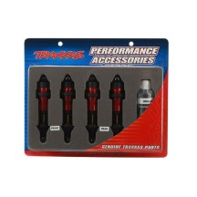 Amortiguadores GTR aluminio rojo vástagos estaño Traxxas TRX5460R