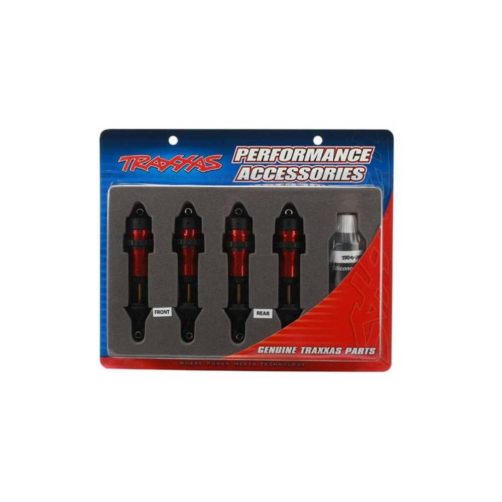 Amortiguadores GTR aluminio rojo vástagos estaño Traxxas TRX5460R