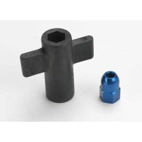 Tuerca hexagonal de antena aluminio anodizado azul con herramientas Traxxas TRX5526