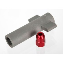 Tuerca hexagonal de antena aluminio anodizado rojo con herramientas Traxxas TRX5526R