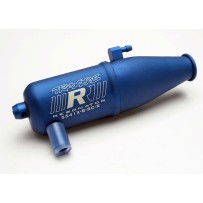 Resonador tubo escape anodizado azul legal R.O.A.R aluminio Jato Traxxas TRX5541X