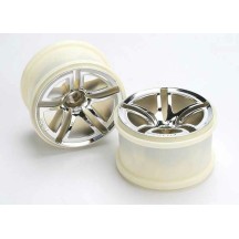 Llantas Jato dos radios 2.8 cromadas nitro trasero frontal eléctrico Traxxas TRX5572