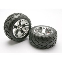 Traxxas Tires wheels assembled glued (all-star chrome wheels an ) TRX5576R