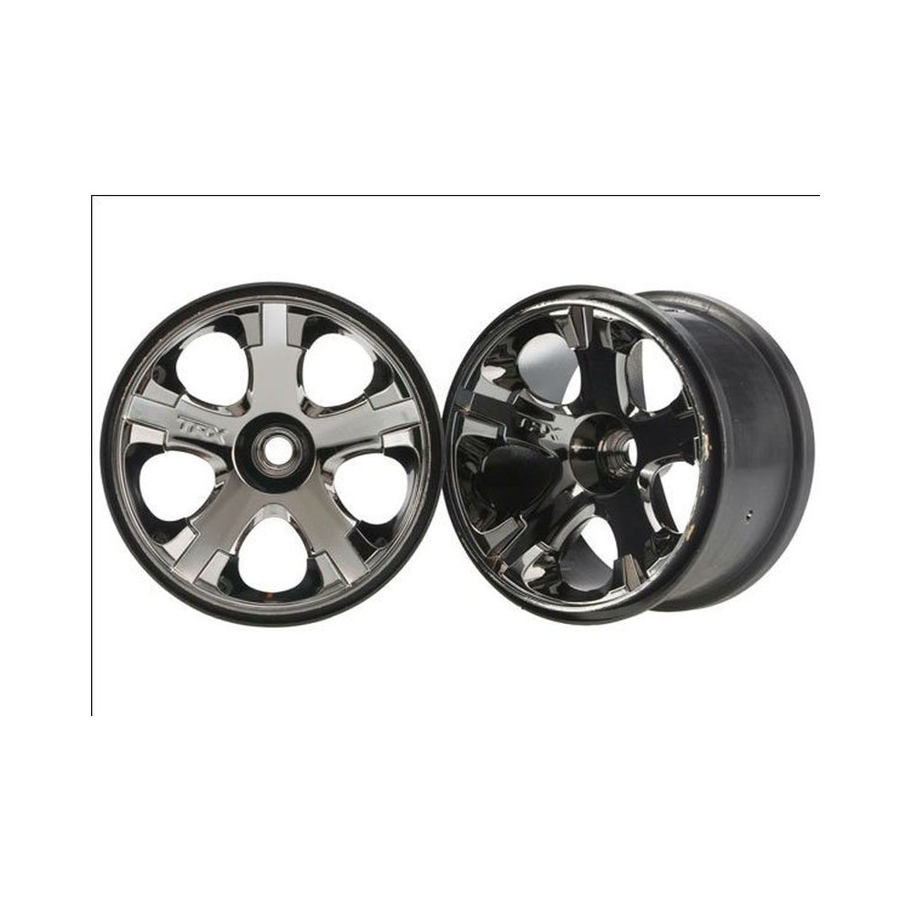 Llantas all-star cromo negro 2.8 nitro delanteras Traxxas TRX5577A Llantas all-star cromo negro 2.8 nitro delanteras Traxxas TRX5577A