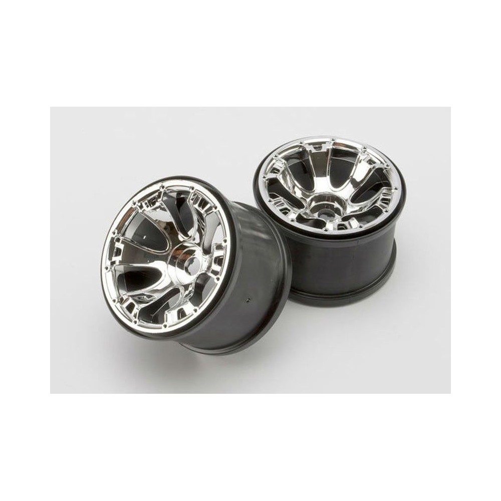 Traxxas Wheels geode 3.8 (chrome) (2) (use with beadlock-style side ) TRX5671 Traxxas Wheels geode 3.8 (chrome) (2) (use with beadlock-style side ) TRX5671