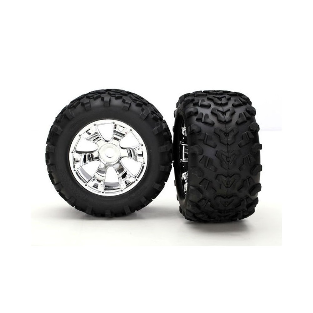 Traxxas Tires wheels assembled glued (geode chrome wheels maxx ) TRX5674 Traxxas Tires wheels assembled glued (geode chrome wheels maxx ) TRX5674