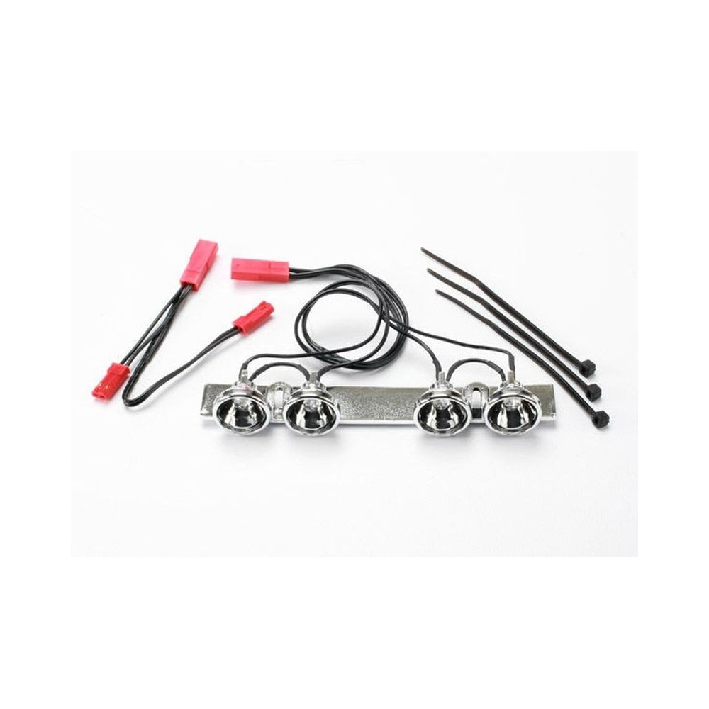 Barra LED cromada para jaula roll cage summit con arnés luz Traxxas TRX5684 Barra LED cromada para jaula roll cage summit con arnés luz Traxxas TRX5684