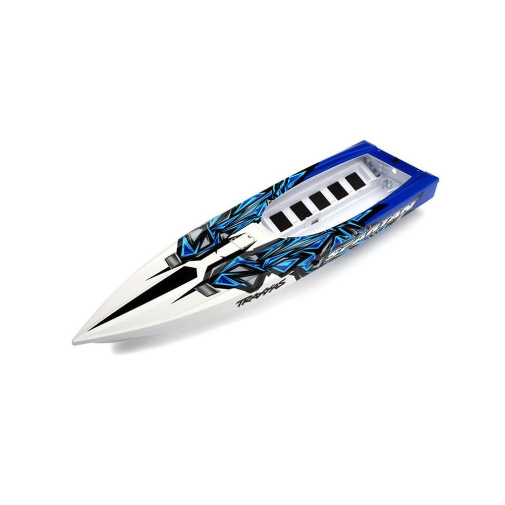 Casco spartan azul con gráficos completamente ensamblado Traxxas TRX5718 Casco spartan azul con gráficos completamente ensamblado Traxxas TRX5718