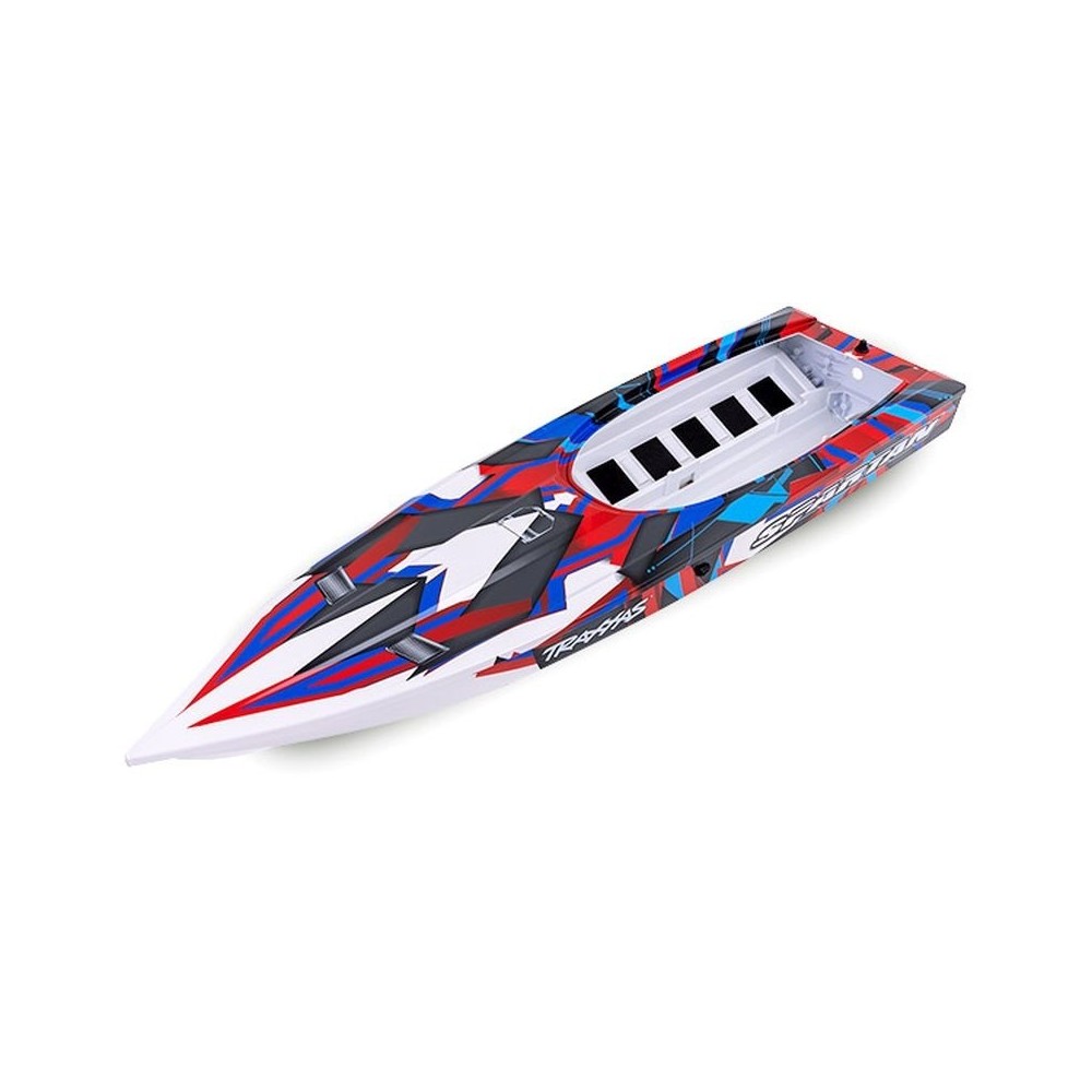 Casco Spartan rojo gráficos montado Traxxas TRX5737R Casco Spartan rojo gráficos montado Traxxas TRX5737R