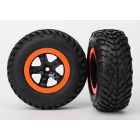 Ruedas SCT negras montadas y pegadas, compuesto S1 Traxxas TRX5863R